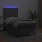 Boxspringbett mit Matratze & LED Grau 100x200 cm Kunstleder