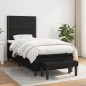 Boxspringbett mit Matratze Schwarz 90x200 cm Stoff