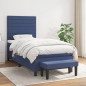 Boxspringbett mit Matratze Blau 100x200 cm Stoff