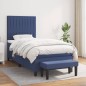 Boxspringbett mit Matratze Blau 80x200 cm Stoff