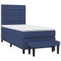 Boxspringbett mit Matratze Blau 90x200 cm Stoff