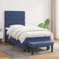 Boxspringbett mit Matratze Blau 80x200 cm Stoff