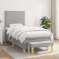 Boxspringbett mit Matratze Hellgrau 80x200 cm Stoff