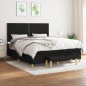 Boxspringbett mit Matratze Schwarz 180x200 cm Stoff