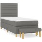 Boxspringbett mit Matratze Dunkelgrau 80x200 cm Stoff