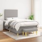 Boxspringbett mit Matratze Hellgrau 120x200 cm Stoff