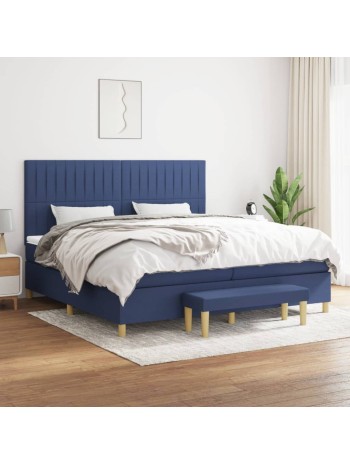 Boxspringbett mit Matratze Blau 200x200 cm Stoff