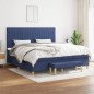 Boxspringbett mit Matratze Blau 200x200 cm Stoff