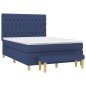 Boxspringbett mit Matratze Blau 140x200 cm Stoff