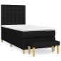 Boxspringbett mit Matratze Schwarz 100x200 cm Stoff