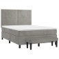 Boxspringbett mit Matratze Hellgrau 140x190 cm Samt