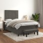 Boxspringbett mit Matratze Dunkelgrau 120x200 cm Samt