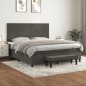 Boxspringbett mit Matratze Dunkelgrau 160x200 cm Samt