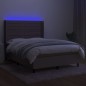 Boxspringbett mit Matratze & LED Taupe 140x190 cm Stoff