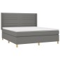 Boxspringbett mit Matratze & LED Dunkelgrau 160x200 cm Stoff