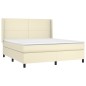 Boxspringbett mit Matratze & LED Creme 180x200 cm Kunstleder