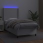 Boxspringbett mit Matratze & LED Weiß 80x200 cm Kunstleder