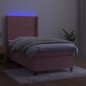 Boxspringbett mit Matratze & LED Rosa 100x200 cm Samt