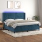 Boxspringbett mit Matratze & LED Dunkelblau 200x200 cm Samt