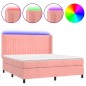 Boxspringbett mit Matratze & LED Rosa 180x200 cm Samt