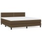 Boxspringbett mit Matratze Dunkelbraun 160x200 cm Stoff