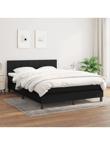 Boxspringbett mit Matratze Schwarz 140x190 cm Stoff