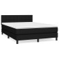 Boxspringbett mit Matratze Schwarz 140x190 cm Stoff