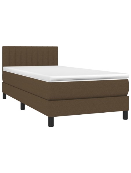 Boxspringbett mit Matratze Dunkelbraun 100x200 cm Stoff