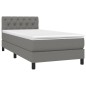 Boxspringbett mit Matratze Dunkelgrau 80x200 cm Stoff