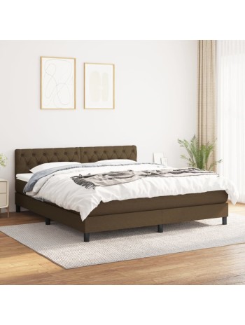 Boxspringbett mit Matratze Dunkelbraun 160x200 cm Stoff