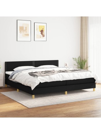 Boxspringbett mit Matratze Schwarz 200x200 cm Stoff