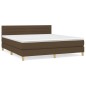 Boxspringbett mit Matratze Dunkelbraun 160x200 cm Stoff