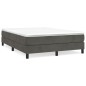 Boxspringbett mit Matratze Dunkelgrau 140x200 cm Samt