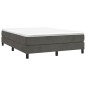 Boxspringbett mit Matratze Dunkelgrau 140x200 cm Samt