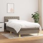 Boxspringbett mit Matratze Taupe 80x200 cm Stoff