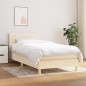 Boxspringbett mit Matratze Creme 80x200 cm Stoff