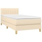 Boxspringbett mit Matratze Creme 80x200 cm Stoff