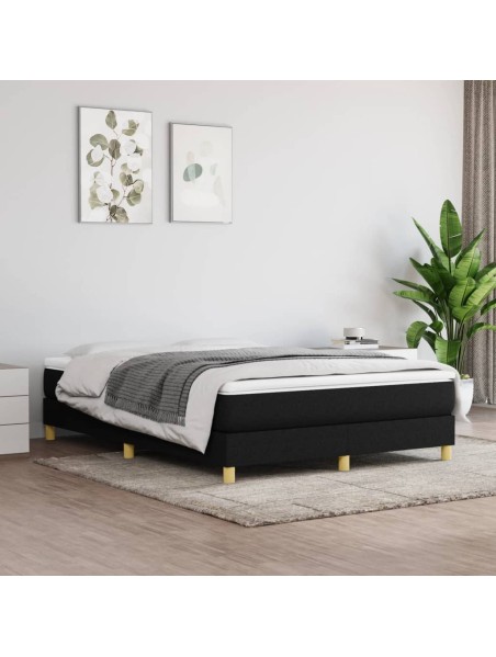 Boxspringbett mit Matratze Schwarz 140x200 cm Stoff