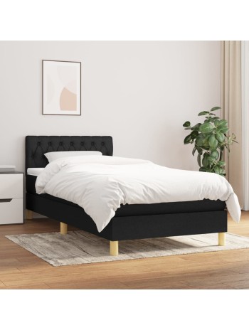 Boxspringbett mit Matratze Schwarz 80x200 cm Stoff