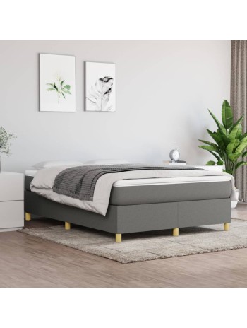 Boxspringbett mit Matratze Dunkelgrau 140x200 cm Stoff