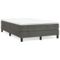 Boxspringbett mit Matratze Dunkelgrau 120x200 cm Samt