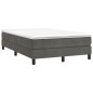 Boxspringbett mit Matratze Dunkelgrau 120x200 cm Samt