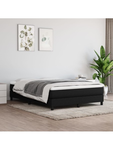 Boxspringbett mit Matratze Schwarz 140x200 cm Stoff