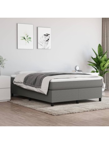 Boxspringbett mit Matratze Dunkelgrau 140x200 cm Stoff