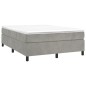 Boxspringbett Hellgrau 140x200 cm Samt