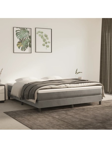 Boxspringbett Hellgrau 180x200 cm Samt