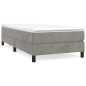 Boxspringbett mit Matratze Hellgrau 100x200 cm Samt