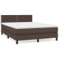 Boxspringbett mit Matratze Braun 140x190 cm Kunstleder