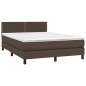 Boxspringbett mit Matratze Braun 140x190 cm Kunstleder