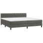 Boxspringbett mit Matratze & LED Dunkelgrau 200x200 cm Samt